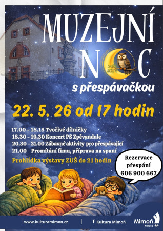 22.05.2026 Muzejní noc s přespáním - Muzeum Mimoň